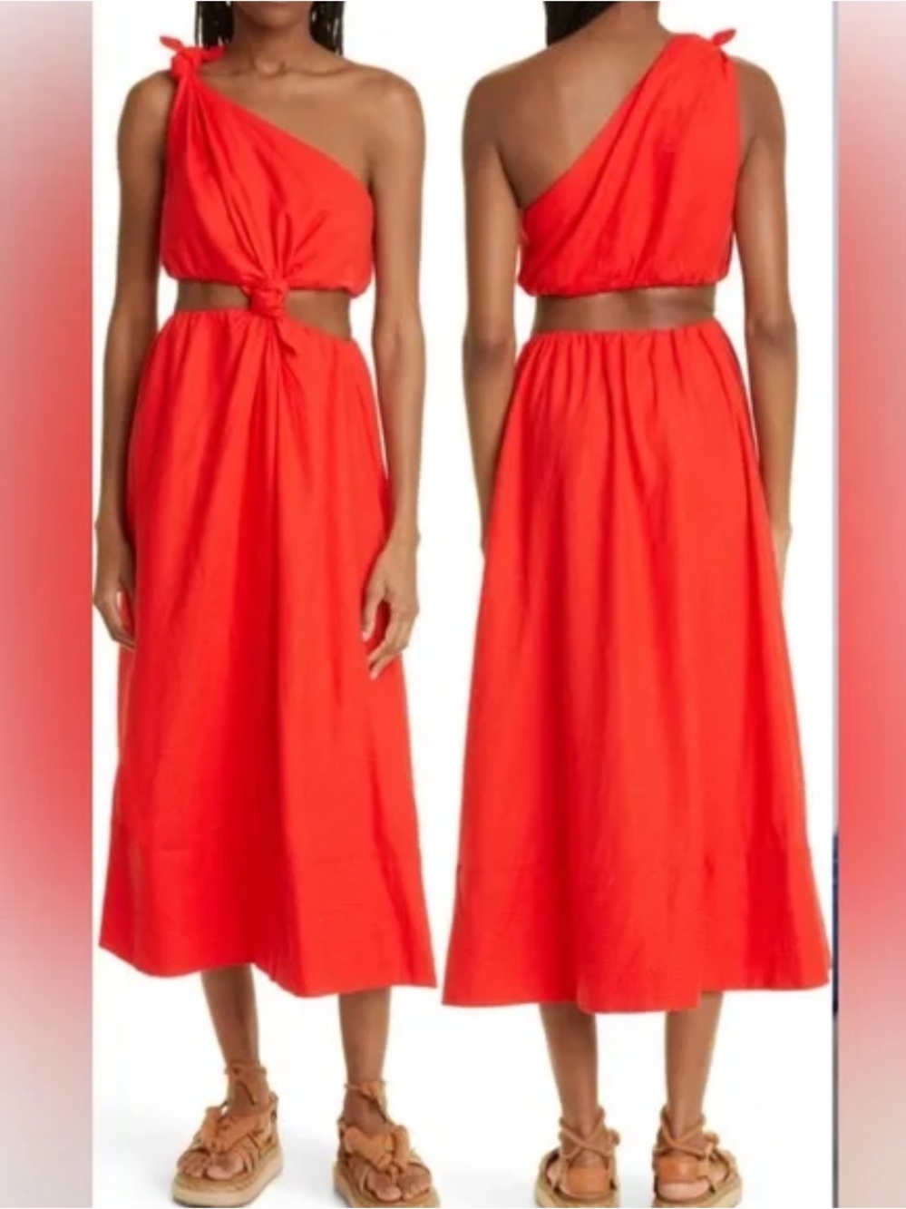 FARM Rio Red One-Shoulder Asymmetrical Dress Size XS - Picture 2 of 6